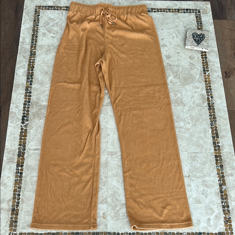 Dandy Del Mar French Terry Lounge /Sweatpants Wide Leg Burnt Sienna‎ Women’s S